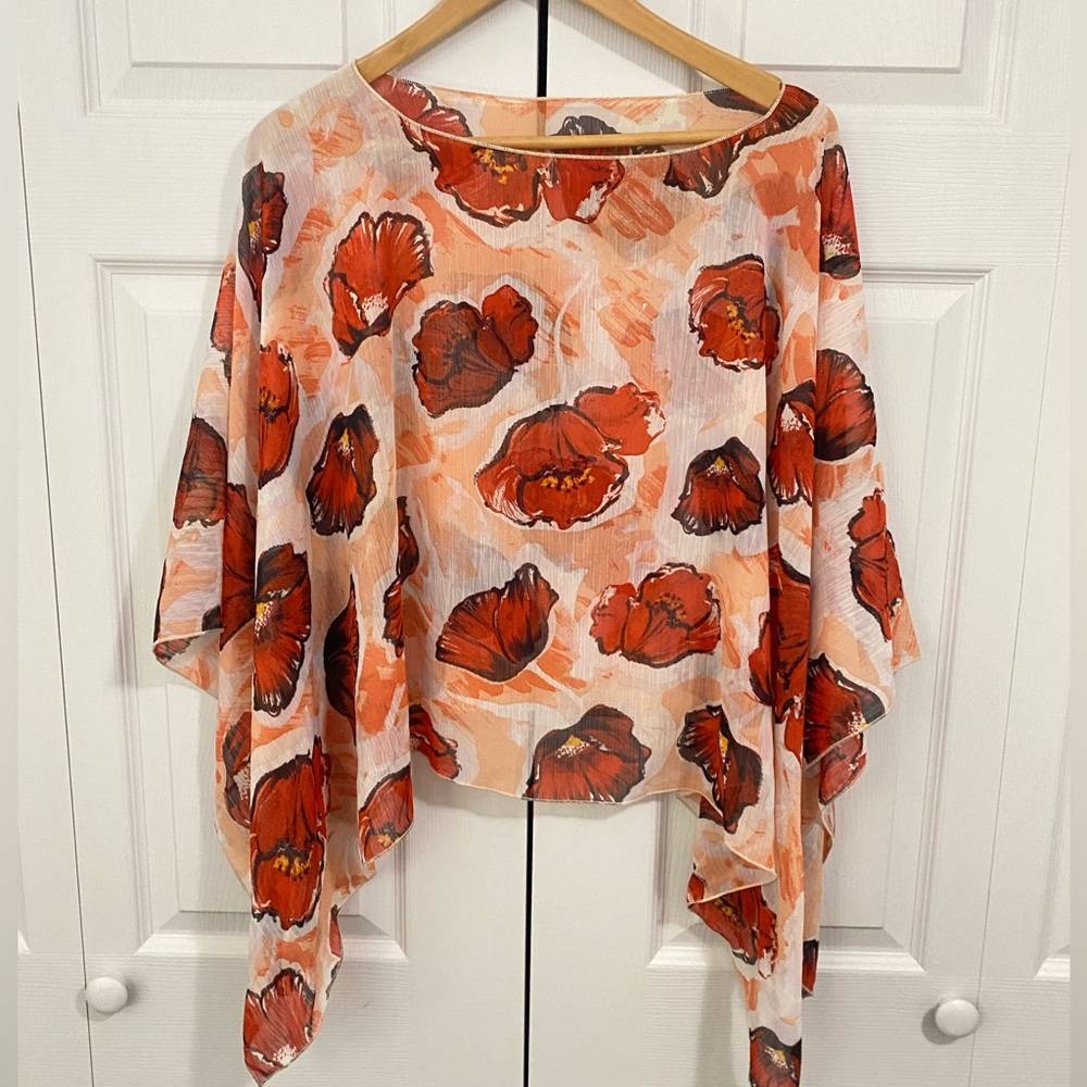 Beautiful Sheer Poppy Poncho